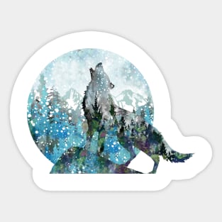 Howling wolf Sticker